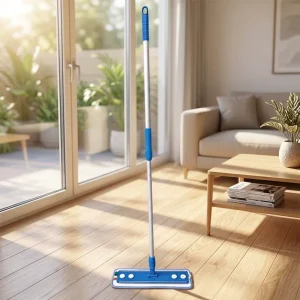 1.3m Telescopic Aluminum Handle Microfiber Flat Mop with High-Density Washable Cloth Head for Professional Janitorial Cleaning
