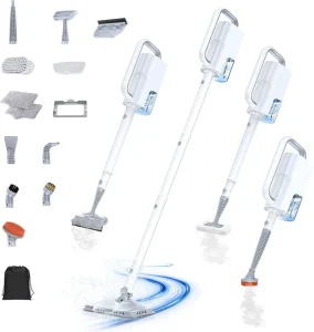 10 in 1 Electric Steam Mop Detachable Handheld Steamer 500ML Tank 10s Heat Up 248F Steam Cleaner 2 Level Control for Car Household
