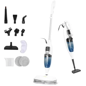 10-in-1 Handheld Electric Steam Mop and Floor Scrubber, 3 Steam Modes, 1200W, for Hardwood Floors and Tile