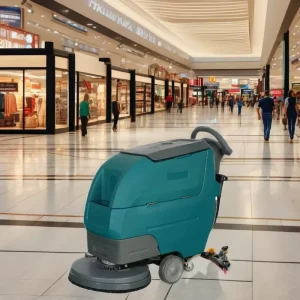 1000W 510MM Walk Behind Industrial Floor Scrubber Machine Hand Push Commercial Cleaning Sweeper Marble Tile 24V Voltage 50L