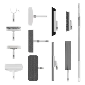 11-in-1 Cleaning Brush Kit 12-Piece Set with Stainless Steel Extendable Pole