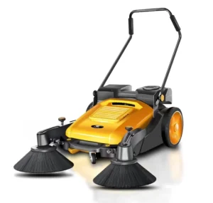 1100 mm Battery-Powered Push-Type Floor Sweeper with Dust Collection, 2400 m²/h, 55 L Hopper, for Warehouses, Factories, and Parking Areas