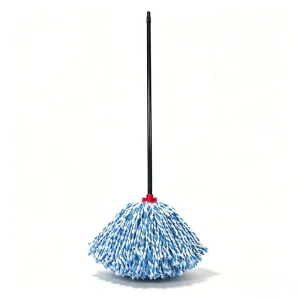 110g Durable Microfiber Polyester Mop with Aluminum Pole Plastic Basket Circular Soft Absorbent Core Swivel Handle Self Wringer