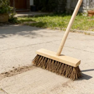 12-Inch Natural Palm Bristle Broom for Commercial Outdoor Floor Cleaning