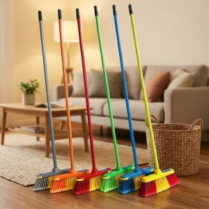 120 cm Wooden Broom Handle with Plastic Sweeping Broom