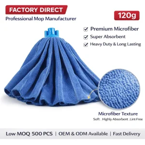120g Microfiber Mop Head Replacement Super Absorbent Commercial Floor Cleaning OEM Manufacturer