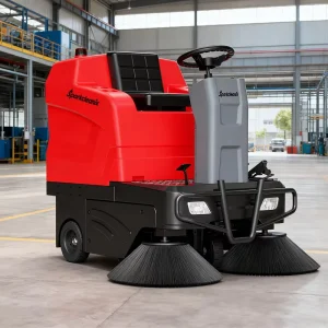 1250mm Wide Shop Floor Sweeper Machine Ride-On Battery-Powered