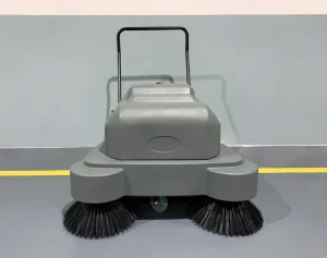12V Walk-Behind Manual Hand Push Floor and Road Sweeper Machine for Garden