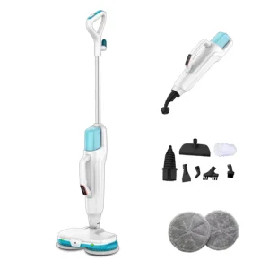 1380W Electric Water Spray Steam Mop Household Car Use Handheld Dual Brushes Cord Wrap High Temperature Sterilization Spin