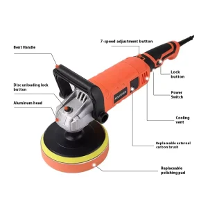 1400W Adjustable Industrial Rotary Electric Orbital Polisher Multifunctional Car Waxing Polishing for Cars Floor 1400W Polisher
