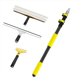 15-Piece Customizable Telescopic Floor Cleaning Kit with PP Squeegee and Aluminum Extension Pole
