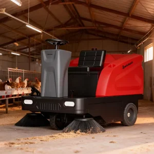 1550mm Large Industrial Ride on 3 Wheels Floor Cleaning Machine Electric Battery Powered Small Cleaner Road Sweeper
