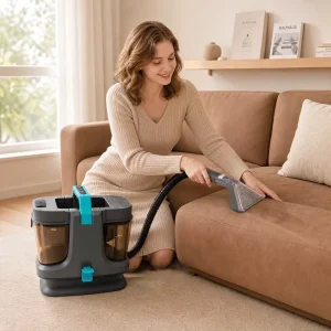 15KPa 1500W Steam Wet Dry Spot Cleaner Carpet Scrubber Handheld Vacuum Extractor for Sofa Grout Car Home and Hotel