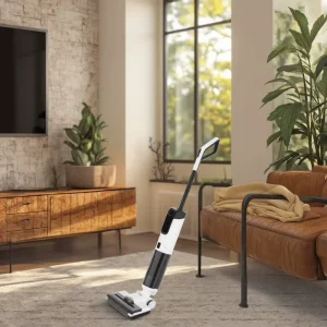 170W Cordless Wet/Dry Floor Washer and Carpet Vacuum Mop with Dual-Language Voice Assistant and Self-Cleaning