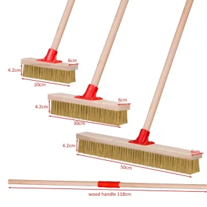 18 24 30 Inch Heavy Duty Plastic and Wood Handle Wide Push Broom