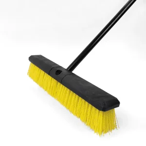 18 24 Inch Outdoor Broom with Durable Plastic Garden Cleaning Brush for Decks Gravel Roads and Ground