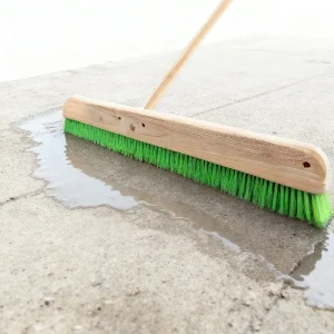 18, 24, or 36 Inch Green Soft Cleaning Brush for Cement Floors, Yards, and Concrete, Threaded Handle Mount