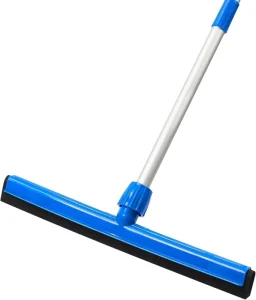 18″ Floor Squeegee with 43″ Adjustable Aluminum Handle Light Duty Magic Broom for Floor Shower Bathroom Water Foam Cleaning