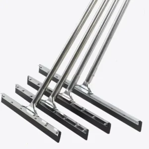 18-Inch Industrial Heavy-Duty Stainless Steel Handle Rubber Straight Floor Squeegee