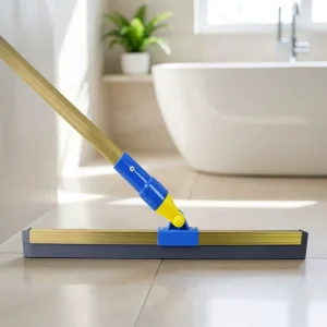 180° Adjustable Floor Squeegee with Aluminum Handle for Bathroom Tile Garage and Kitchen