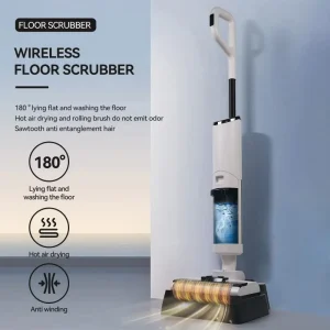180° Lay-Flat Cordless Wet/Dry Hard Floor Vacuum Cleaner with HEPA Filtration, Brushless Motor, Self-Cleaning and Drying