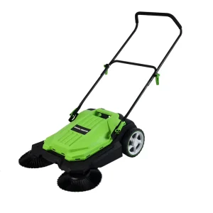 18L Walk-Behind Manual Household Floor Sweeper with Plastic Construction