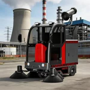 1900 mm Fully Enclosed Cab Electric Ride-On Commercial Floor and Street Sweeper