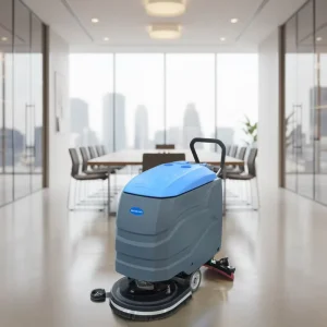 195rpm 18-Inch Brush Floor Scrubber with 830mm Squeegee and 151kg Weight
