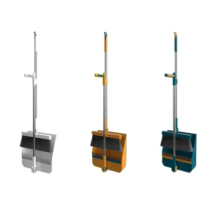 2 in 1 Broom and Dustpan Set Long Handle Folding 180 Degree Rotatable Floor Sweeping Tool for Home Office Cleaning