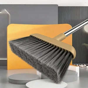 2-in-1 Broom and Dustpan Set with Long Handle for Home Cleaning