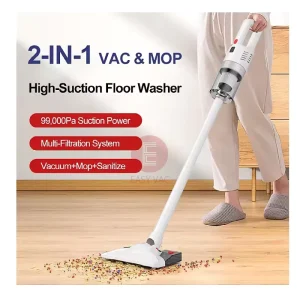 2-in-1 Cordless Vacuum Mop Wet Dry Handheld Vacuum Cleaner Self-Cleaning for Hardwood and Tile