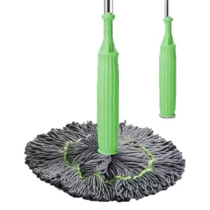 2 in 1 Dehydrated Mop Handheld Long Microfiber Floor Mop Handled Cleaner Wet Dry Cleaning Mop for Kitchen Restaurant