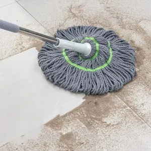 2 in 1 Detachable Handle Floor Washing Mop Household Cleaning Wet Mop Fiber Absorbent for Dry Wet Cleaning Squeeze Dehydrate