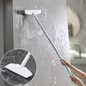 2 in 1 Eco Friendly Waterproof Floor Cleaning Tool Detachable Plastic Handle Hard Bristle Brush Squeegee for Home Hotel Bathroom