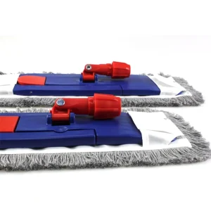 2-in-1 Industrial Microfiber Flat Mop Refill with Steel Pole Replacement Head for 40 cm and 50 cm Floors