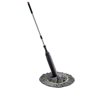 2-in-1 Long-Handle Microfiber Self-Twisting Water Mop with Steel Pole, Dual Drive, 90%-100% Dehydration Rate, Under 2 kg