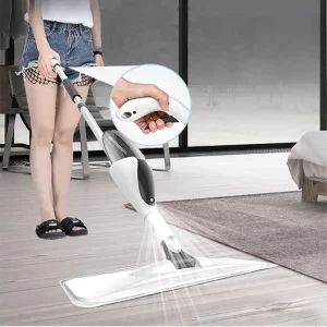2-in-1 Spray Mop and Window Cleaning Mop with Wide Spraying Range 360-Degree Rotary Head
