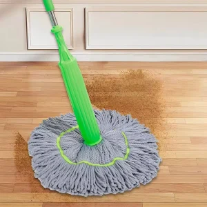 2-in-1 Squeeze Wet Mop with Absorbent Fiber Head for Floor Cleaning