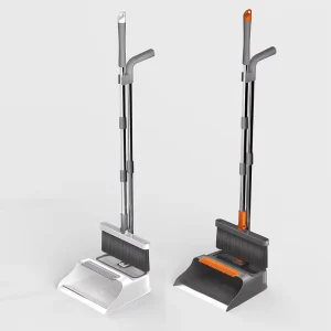2 in 1 Upright Stand Broom and Dustpan Set Multifunctional Magic Broom with Soft PP Bristles for Home Floor Cleaning