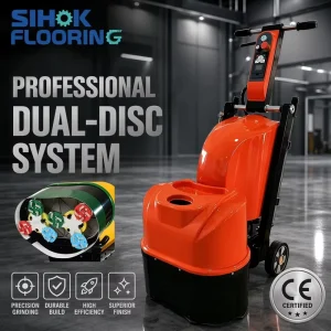 21 Inch Concrete Floor Grinder Single Phase 220V 4KW 540mm 6 Pads Dual Disc Concrete Floor Polishing Machine Floor Prep Grinder