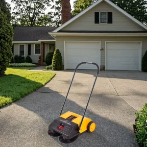 21 Inch Manual Pushed Sweeper with Brush Cleaning for Home Farm and Street Use for Small Yard Garbage Clearance