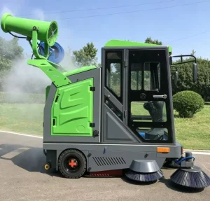 2200mm Industrial Ride-On Road Sweeper with Enclosed Cabin