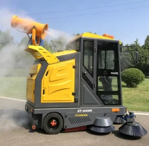 2200mm Ride-On Floor Sweeper with 180L Hopper and Dust Suppression System