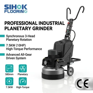 220V Electric Concrete and Epoxy Floor Grinder, 7.5kW, 10HP, 3-Head Planetary Floor Polisher