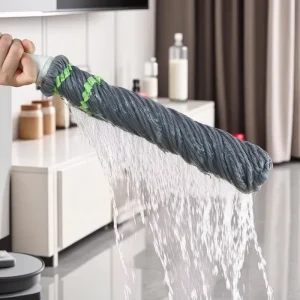 220g High-Density Absorbent Cotton Twist Mop with Self-Wringing Design