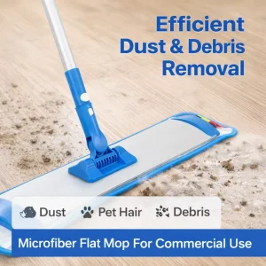 24-Inch Aluminum Commercial Heavy-Duty Microfiber Flat Dust Mop with 360-Degree Swivel