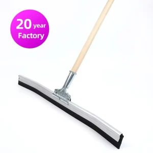 24-Inch Aluminum Frame Floor Squeegee with Rubber Metal Handle for Concrete Asphalt and Smooth Surfaces