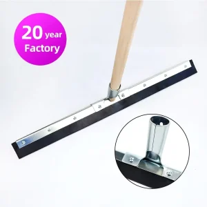 24-Inch Heavy Duty Steel Floor Squeegee with Galvanized Rubber Blade Rust-Resistant for Kitchen Cleaning