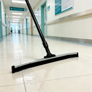 24-Inch Industrial Floor Squeegee Soft-Profile Rubber Wiper with Plastic and Steel Handle for Kitchen Floors