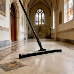 24-Inch Industrial Floor Squeegee Soft-Profile Rubber Wiper with Plastic and Steel Handle for Kitchen Floors